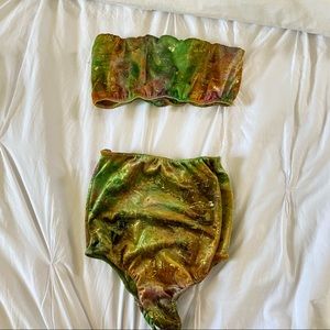 TWO PIECE VELVET RAVE OUTFIT